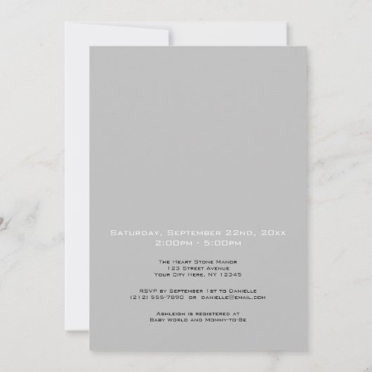 拡大鏡の大理石の性はパーティーを明らかにします 招待状 (裏面)