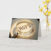 拡大鏡を使っ考えて祈る カード (黄色い花)