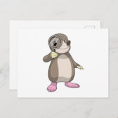 拡大鏡を持ったモグラ ポストカード (正面/裏面)