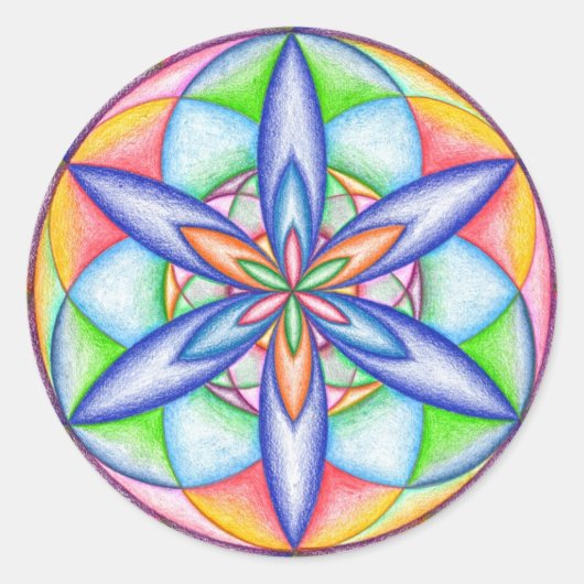 拡張フラワーパワーラウンドステッカー ラウンドシール (正面)