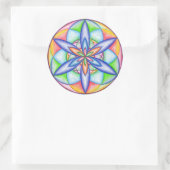 拡張フラワーパワーラウンドステッカー ラウンドシール (バッグ)