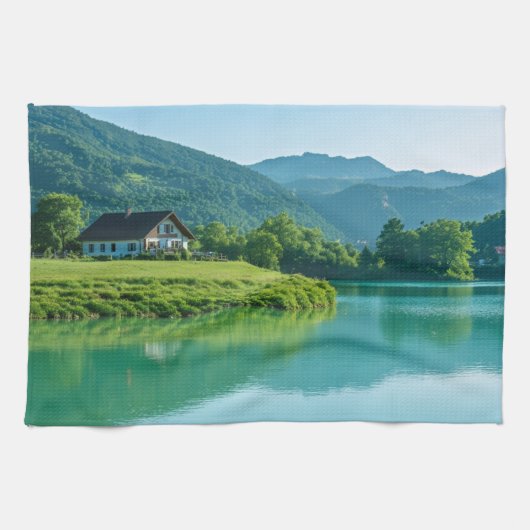 「拭き取り- Lakeside Calm for Your キッチンタオル (横)