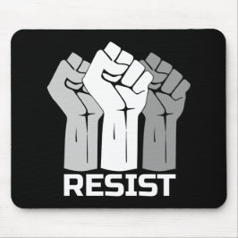 拳で抵抗 – 白0002マウスパッド マウスパッド