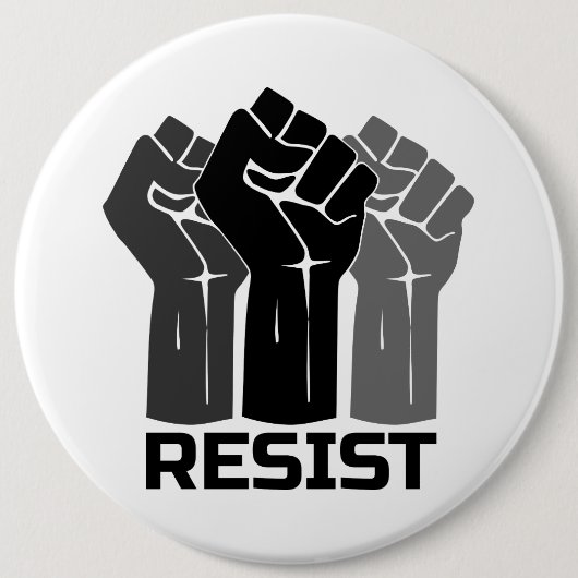 拳で抵抗 – 黒0003 缶バッジ (正面)
