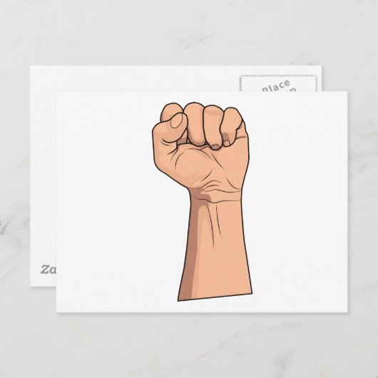 拳で閉じた~の手札のジェスチャー ポストカード (正面/裏面)