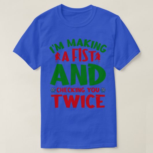 拳を作って二回チェックしてる Tシャツ (デザイン正面)