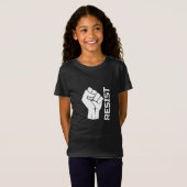 拳を掲げて抵抗 - 白 0002 Tシャツ (正面フル)