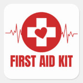 拳エイドキットの四角いステッカー スクエアシール (正面)