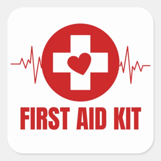 拳エイドキットの四角いステッカー スクエアシール (正面)