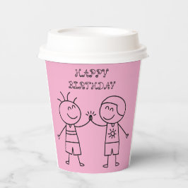 拳バンプハッピーバースデーピンク 紙コップ