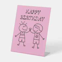 拳バンプピンクハッピーバースデー 台座サイン