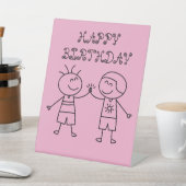 拳バンプピンクハッピーバースデー 台座サイン (インサイチュ)