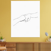 拳バンプ、ハイファイブ、ジャズハンズ キャンバスプリント (インサイチュ (リビング))