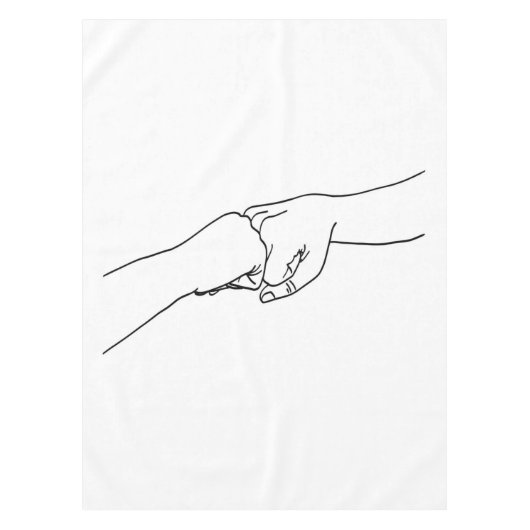 拳バンプ、ハイファイブ、ジャズハンズ テーブルクロス (正面)