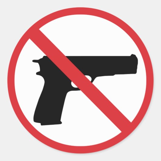 拳銃禁止 ラウンドシール (正面)