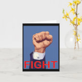 拳。ケンカする カード (黄色い花)