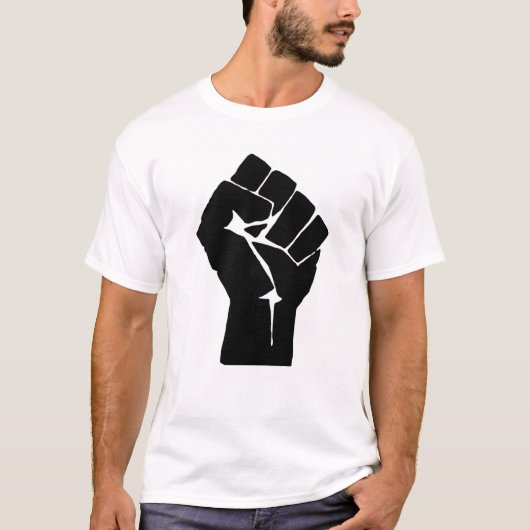 拳、反逆者、暴動、抵抗、共産主義スタイル Tシャツ (正面)