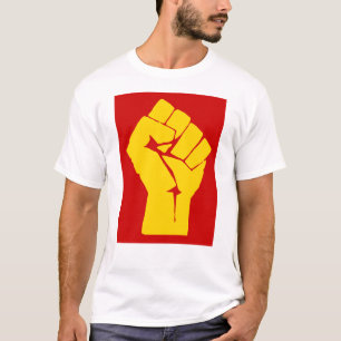 拳、反逆者、暴動、抵抗、共産主義スタイル Tシャツ