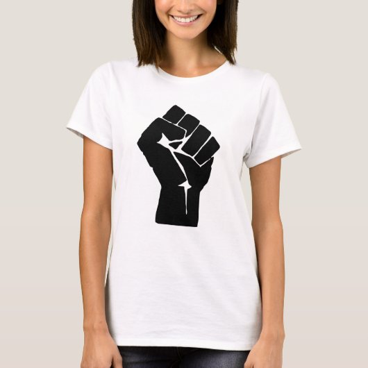 拳、反逆者、暴動、抵抗、共産主義スタイル Tシャツ (正面)