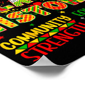 拳 黒人パワー 黒人歴史月間 アフリカ人男性W ポスター (角)