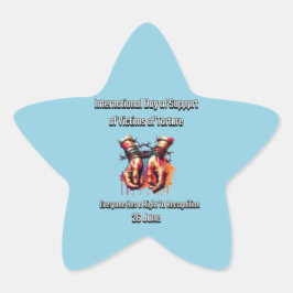 拷問国際的被害者を支援する日。 星シール