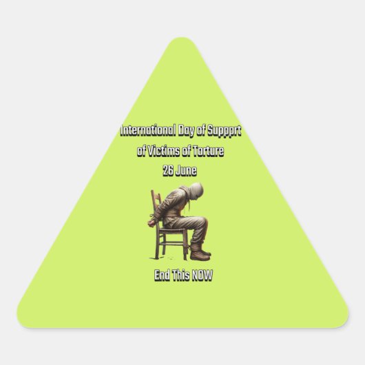 拷問国際的被害者を支援する日。2 三角形シール (正面)