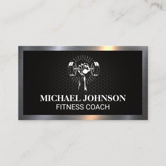 持ち上げ重量 | フィットネス | 金属縁ど 名刺 (正面)