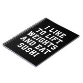 持ち上げ重食べり寿司 – Carbsおもしろいノベルティ ノートブック (左側)