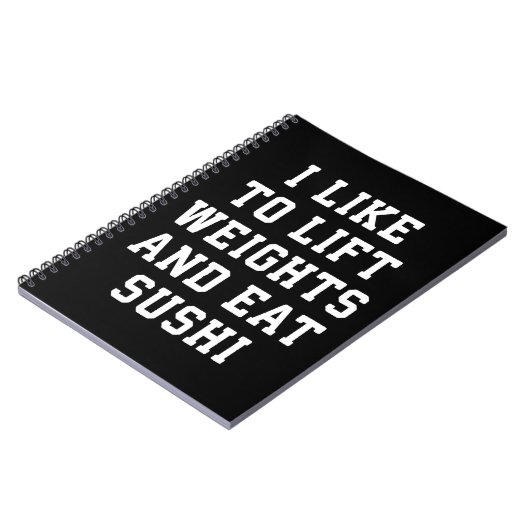 持ち上げ重食べり寿司 – Carbsおもしろいノベルティ ノートブック (左側)