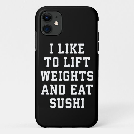 持ち上げ重食べり寿司 – Carbsおもしろいノベルティ Case-Mate iPhoneケース (裏面)