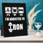 持ち上げ食べ、寝る – 鉄に中毒 – トレーニング フォトプラーク (側面)