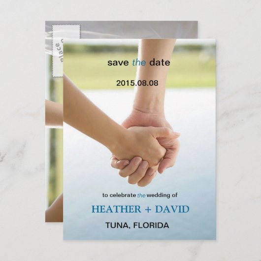 持ち手l日付の写真はがきを保存 案内ポストカード (正面/裏面)