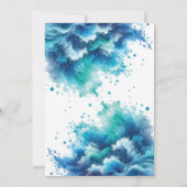 持ち込みプールパーティー 青いターコイズの水しぶき 招待状 (裏面)