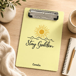 持ち運びに便利な「Stay Golden」ミニクリップボード ミニクリップボード