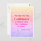 持っている男 – 前向き引用文 ポストカード (正面/裏面)