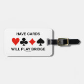 持って下さいカードを遊びます橋(4つのカードのスーツ)を ラゲッジタグ (正面横)