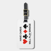 持って下さいカードを遊びます橋(4つのカードのスーツ)を ラゲッジタグ (正面縦)