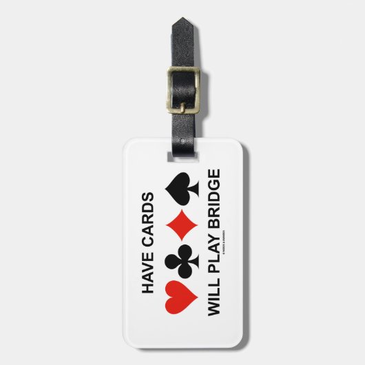 持って下さいカードを遊びます橋(4つのカードのスーツ)を ラゲッジタグ (正面縦)