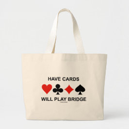 持って下さいカードを遊びます橋(4つのカードのスーツ)を ラージトートバッグ