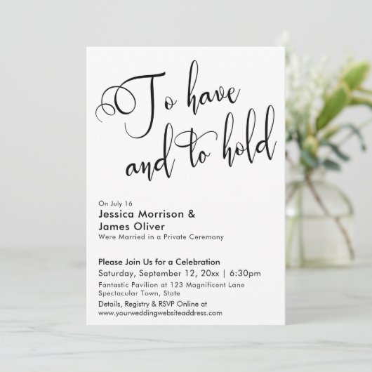 「持つことと保持すること」カリグラフィー式挙式限定 招待状 (スタンド正面)