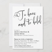 「持つことと保持すること」カリグラフィー レセプションのみ 招待状 (正面)