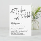 「持つことと保持すること」カリグラフィー レセプションのみ 招待状 (スタンド正面)