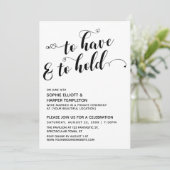 「持つことと保持すること」スクリプト、ハートの受付のみの案内 招待状 (スタンド正面)