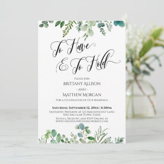 「持つことと保持すること タイポグラフィー ユーカリのグリーン」 招待状 (スタンド正面)