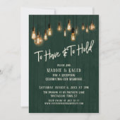 「持つことと保持すること」ダークグリーンウッドエジソンライト 招待状 (正面)
