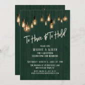 「持つことと保持すること ダークグリーンウッド エジソンライト」 招待状 (正面/裏面)