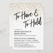 「持つことと保持すること」フェイクゴールドグリッターコンフェッティ 招待状 (正面/裏面)