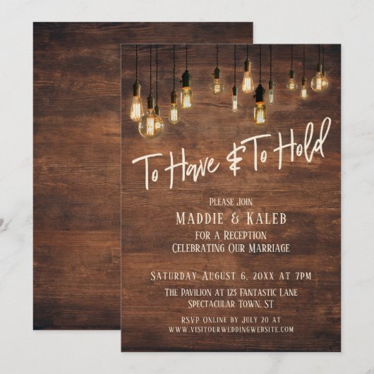 「持つことと保持すること ブラウン ウッド エジソン ライト」 招待状 (正面/裏面)