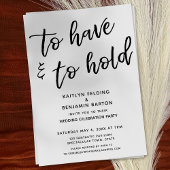 「持つことと保持すること」モダンウェディングレセプション 招待状