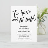 「持つことと保持すること」手書き結婚式の披露宴 招待状 (スタンド正面)
